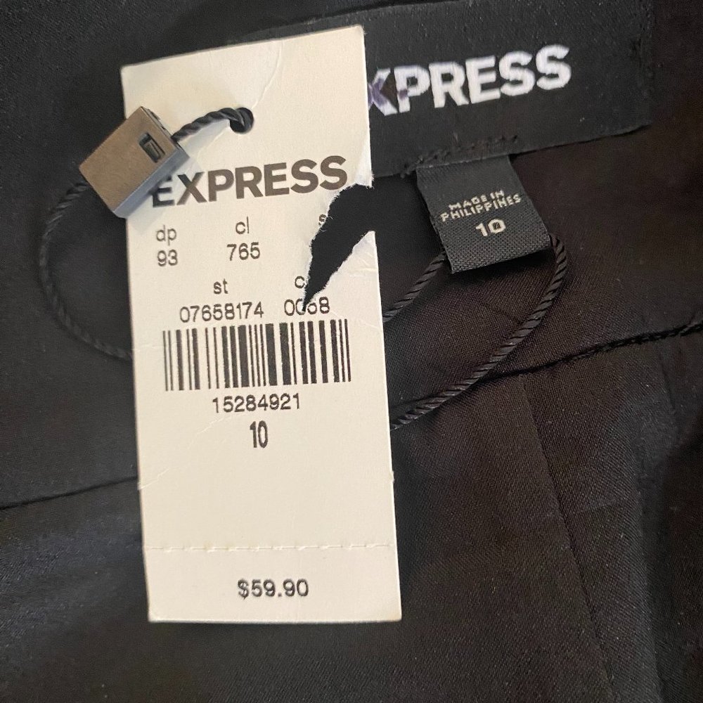 Express Black Faux Leather Full Zip Front Lined Skirt NWT Women's Size 10 - Picture 4 of 8